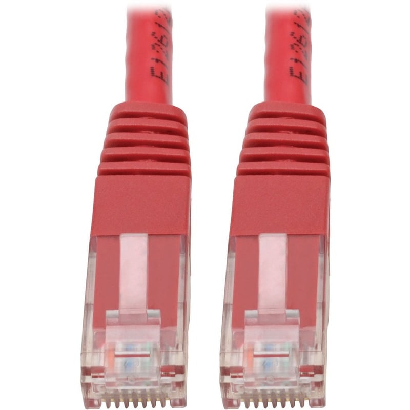 Eaton Tripp Lite Series Cat6 Gigabit Molded (UTP) Ethernet Cable (RJ45 M/M), PoE, Red, 1 ft. (0.31 m) - Thumbnail 1