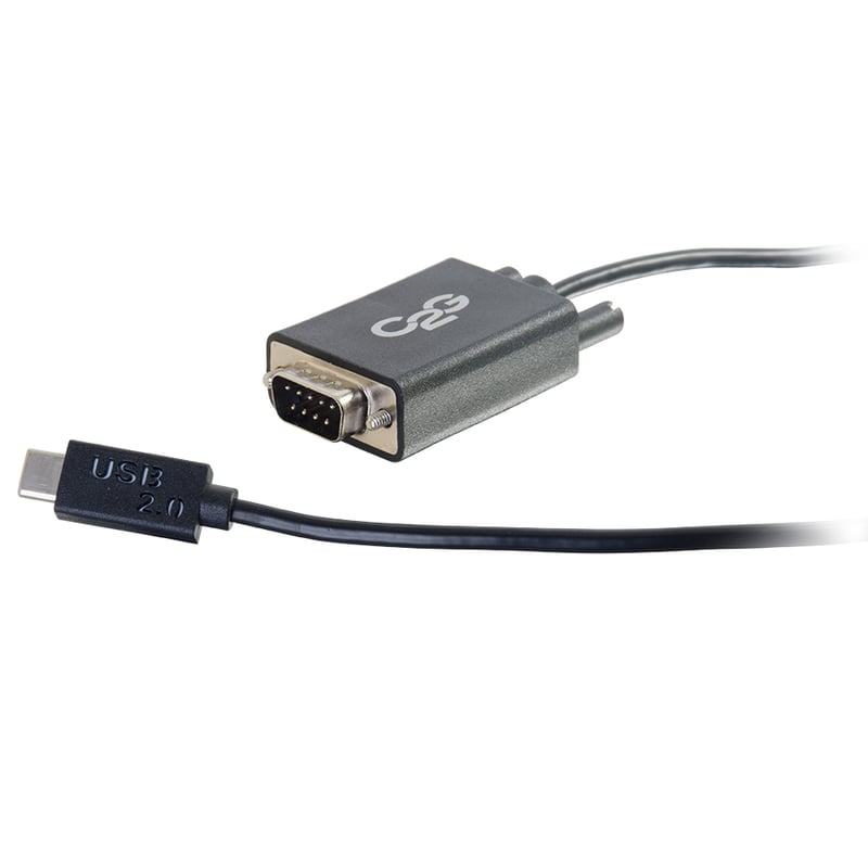 C2G USB C to DB9 Serial Adapter Cable - USB C 2.0 - M/M - Thumbnail 3