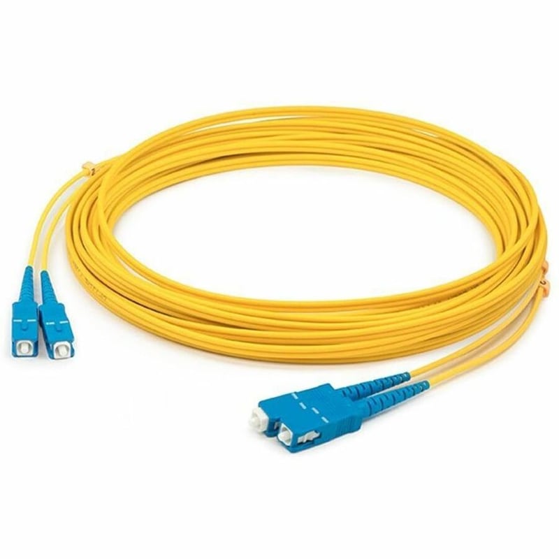 AddOn 20m SC to SC Yellow OS2 Duplex Microboot, Snagless OFNR (Riser-Rated) SMF Fiber Patch Cable