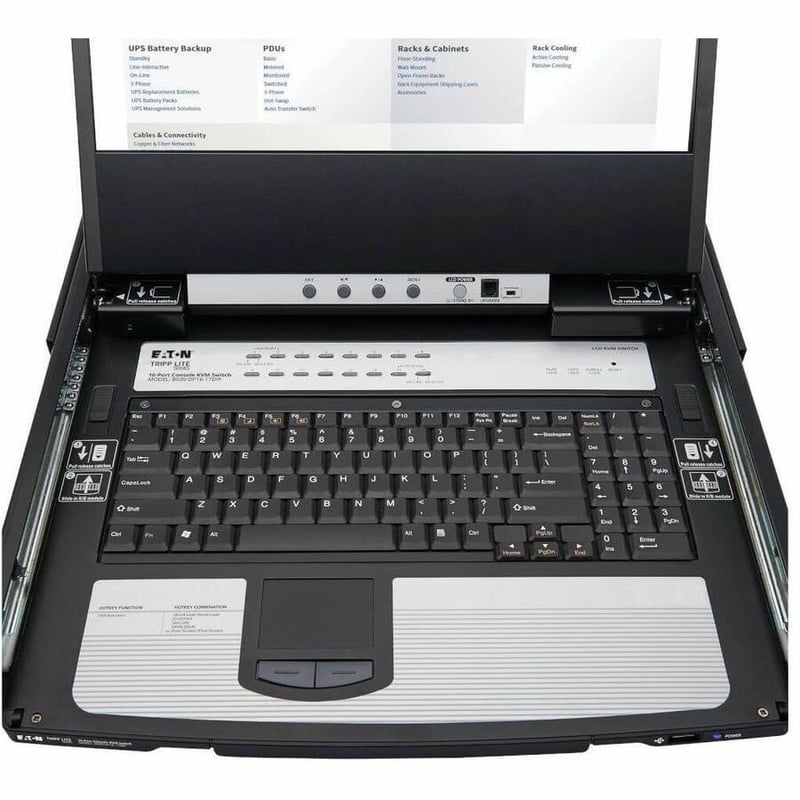 Tripp Lite by Eaton NetDirector 16-Port DisplayPort KVM Switch Console with 17 in. LCD IP Remote Access Dual Rail 1U Rack-Mount - Thumbnail 3