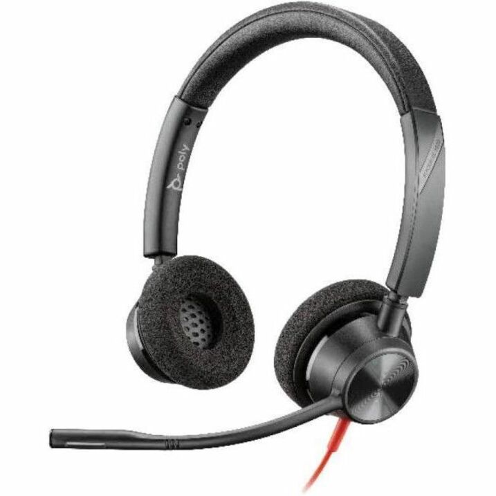POLY BLACKWIRE 3320 USB-A HS DUAL-EAR HEADSET W BOOM MIC - USB-A - Thumbnail 4