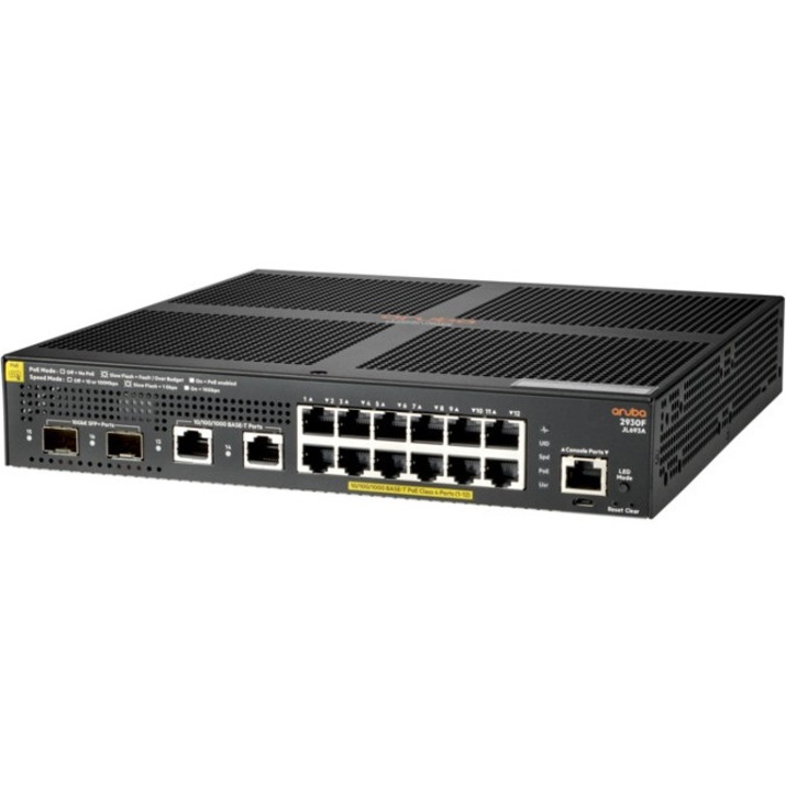 HPE 2930F 12G PoE+ 2G/2SFP+ Switch - Thumbnail 3