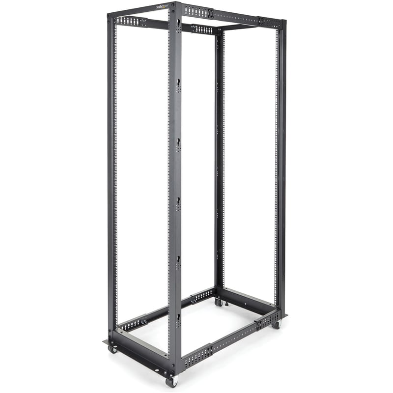 StarTech.com 4-Post 42U Mobile Open Frame Server Rack, 19" Network Rack with Casters, Rolling Rack for Computer/AV/Data/IT Equipment - Thumbnail 1