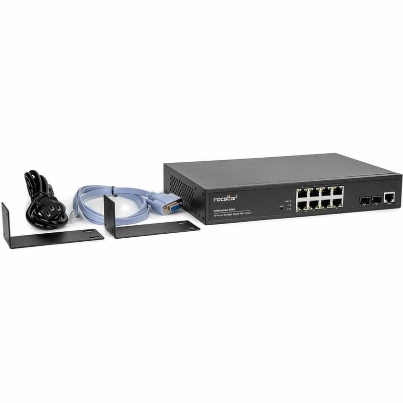 Rocstor SolidConnect SCM8 8-Port PoE+ Gigabit Managed Switch with 2 SFP Ports (Y10S009-B1) - Thumbnail 3