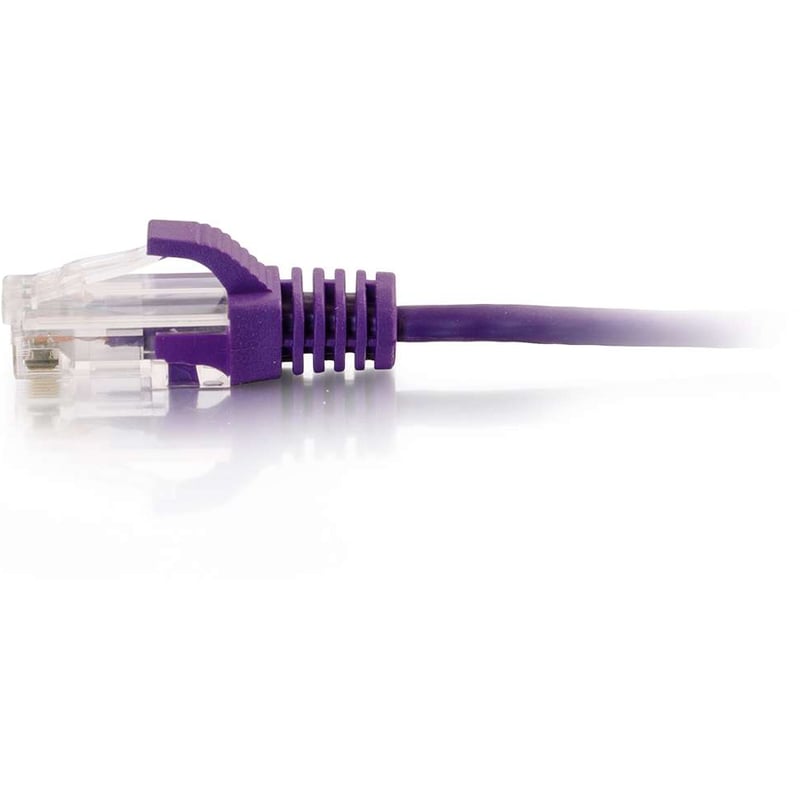C2G 3ft Cat6 Snagless Unshielded (UTP) Slim Ethernet Cable - Cat6 Network Patch Cable - PoE - Purple - Thumbnail 2