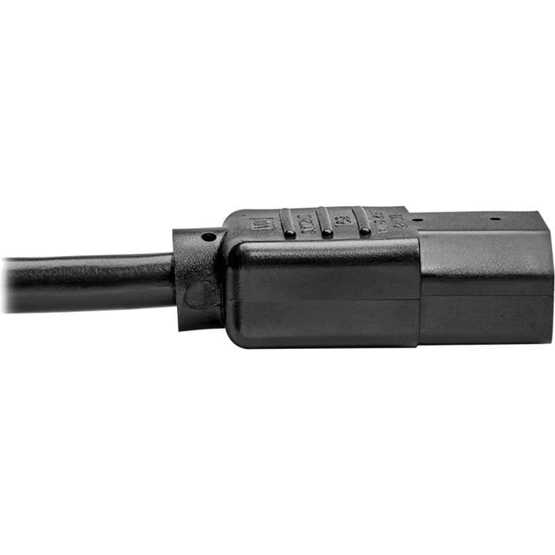 Eaton Tripp Lite Series Desktop Computer AC Power Cord, Right-Angle NEMA 5-15P to C13 - 10A, 125V, 18 AWG, 10 ft. (3.05 m), Black - Thumbnail 4