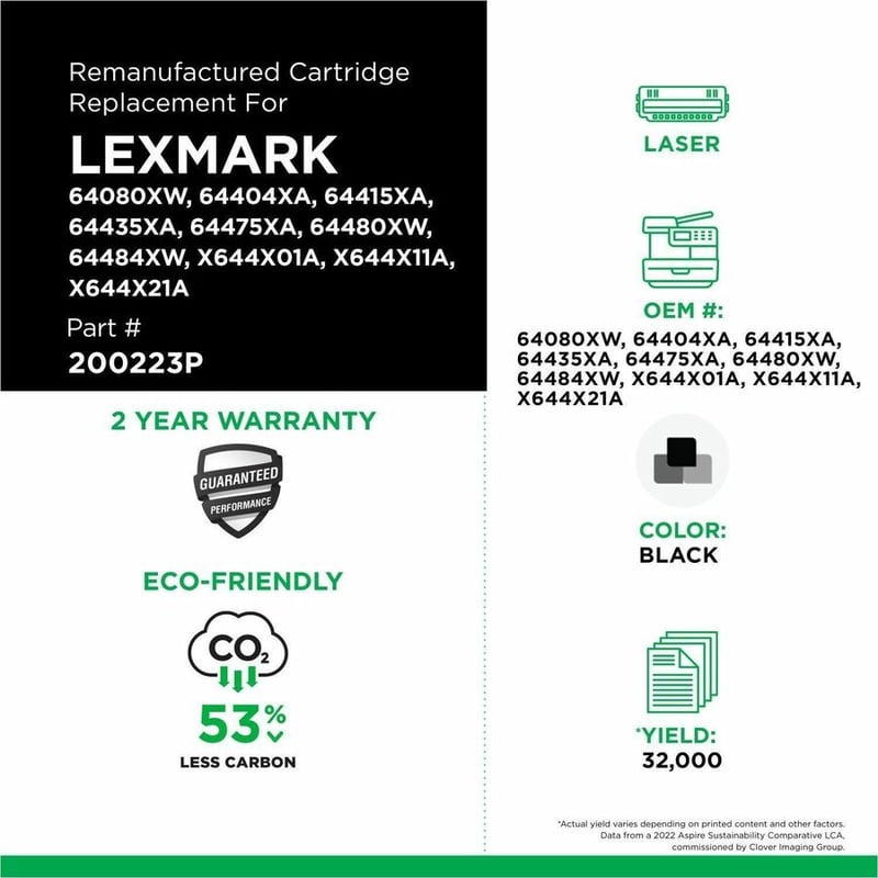 Clover Imaging Remanufactured Extra High Yield Toner Cartridge for Lexmark T644/X644/X646 - Thumbnail 3