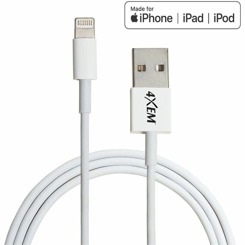 4XEM's 6ft 2m Lightning cable for Apple iPhone, iPad, iPod - MFI Certified - Thumbnail 1