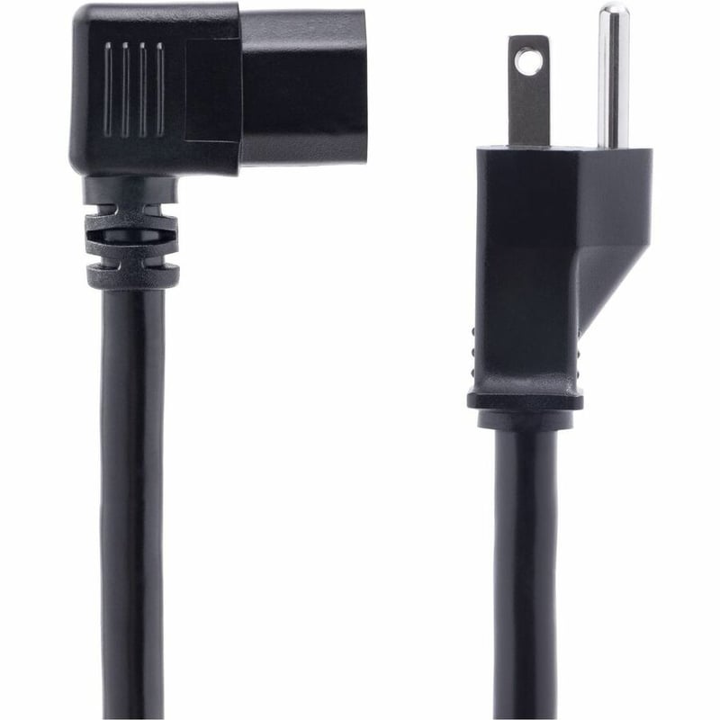 StarTech.com 8ft (2.4m) Heavy Duty Power Cord, NEMA 5-15P to Right Angle C15, 15A 125V, 14AWG, AC Power Cable, UL Listed - Thumbnail 2