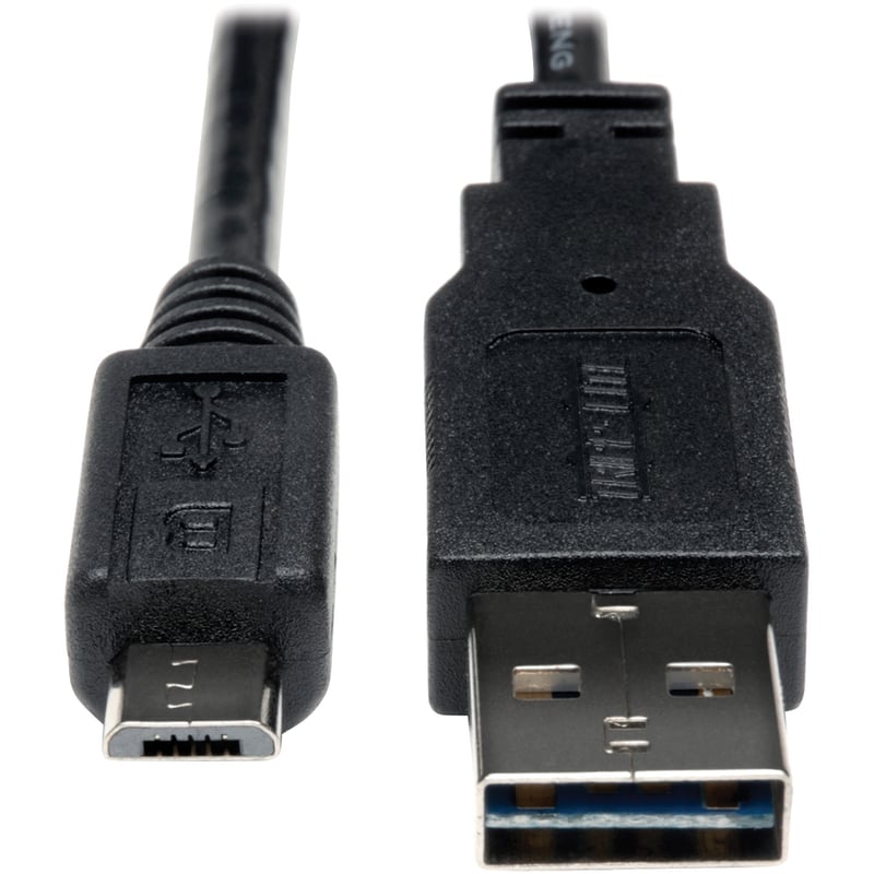 Eaton Tripp Lite Series Universal Reversible USB 2.0 Cable (Reversible A to 5Pin Micro B M/M), 6 ft. (1.83 m) - Thumbnail 2