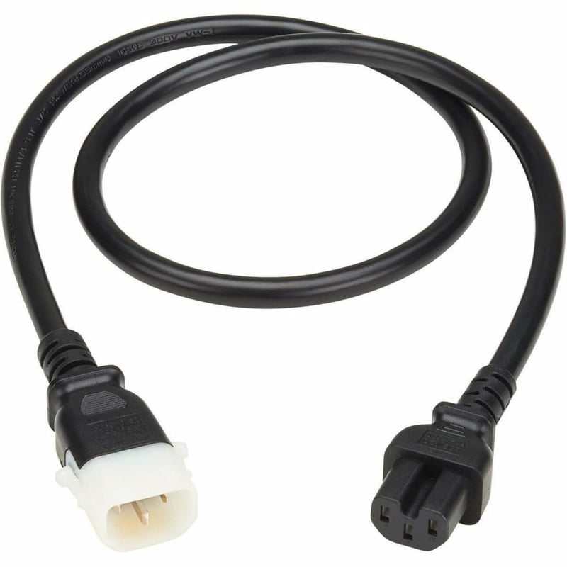 PDU POWER CORD C15 P-LOCK C14 HEAVY-DUTY 15A 250V 14AWG 3FT BLACK - Thumbnail 1