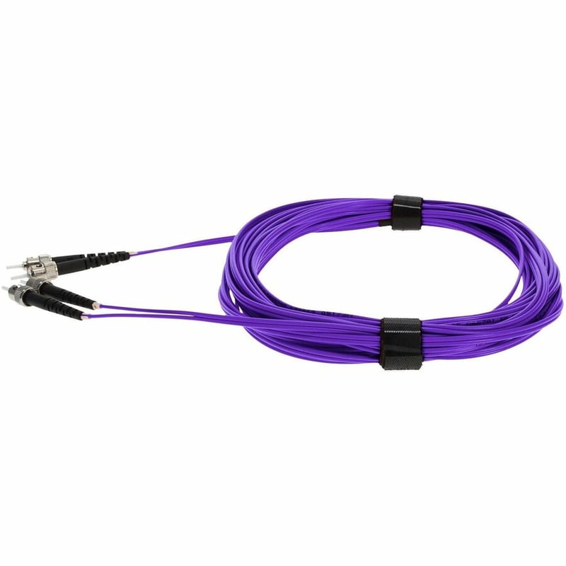 AddOn 10m ST to ST Purple OS2 Duplex OFNR (Riser-Rated) SMF Fiber Patch Cable - Thumbnail 2