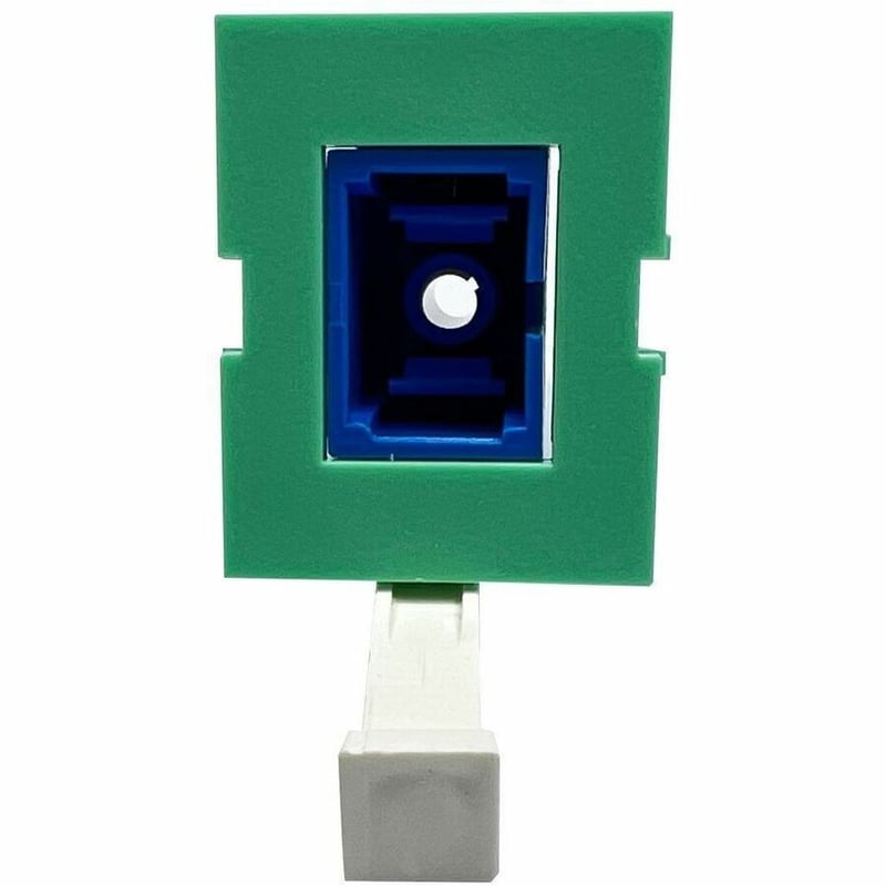 Ortronics TrackJack, SC, Simplex, Blue Adapter, Flush Mount, Single-Mode, LT Green Housing - Thumbnail 4