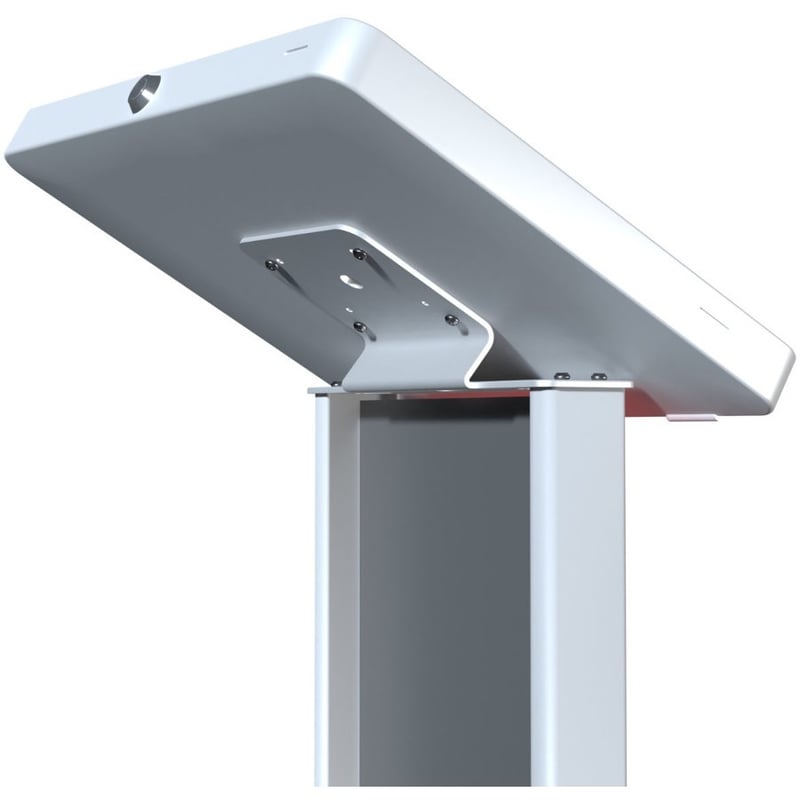 CTA Digital Locking Floor Stand w/ Graphic Slot for iPad Gen7-10 & More (White) - Thumbnail 4