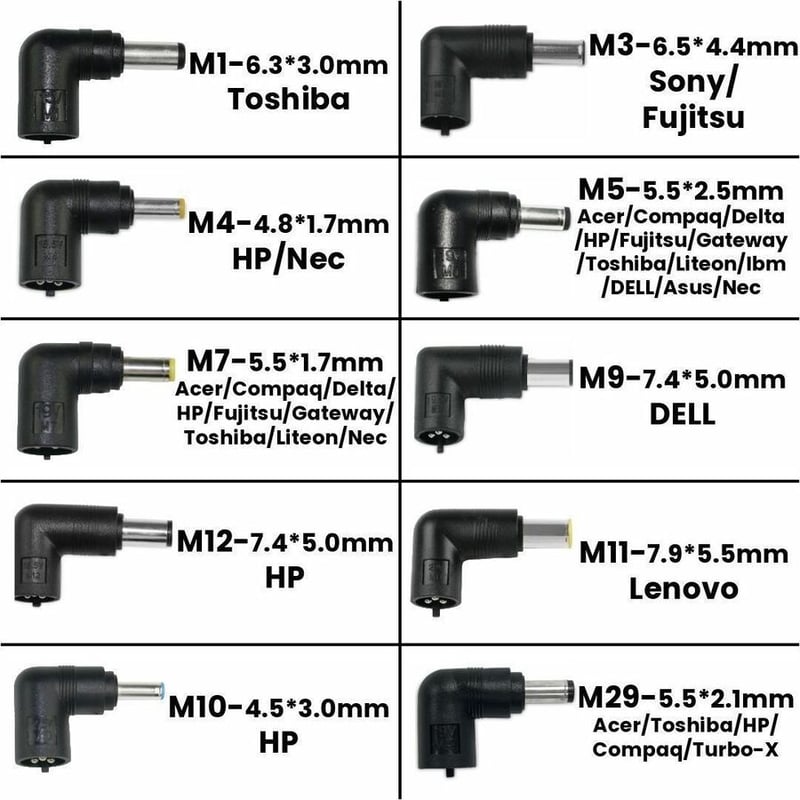 120W UNIVERSAL LAPTOP CHARGER WITH 10 INTERCHANGEABLE LAPTOP TIPS - Thumbnail 5
