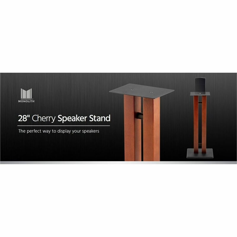 MONOLITH BY MONOPRICE 28IN SPEAKER STANDS CHERRY (EACH) - Thumbnail 4