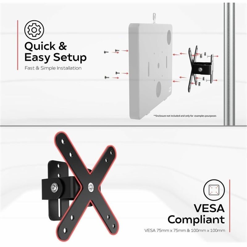 CTA Digital Articulating VESA Plate for Poles, Beams, and Corners - Black - Thumbnail 4