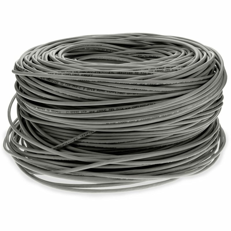 AddOn 1000ft Non-Terminated Gray CAT 6 Shielded PVC Bulk Cable - Thumbnail 1