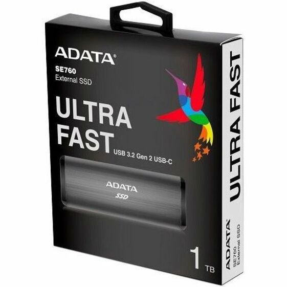Adata SE760 1 TB Portable Solid State Drive - External - Black - Thumbnail 2