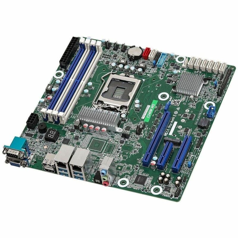 ASROCK RACK C246M WS MICRO ATX SERVER MOTHERBOARD LGA 1151 INTEL C246 - Thumbnail 2