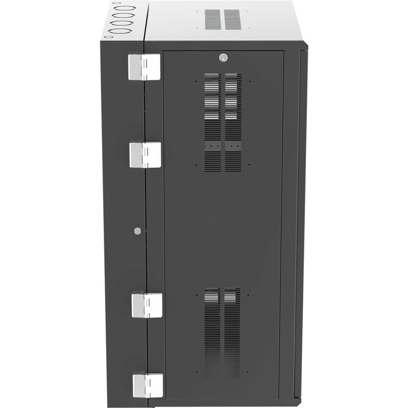 PanZone Wall Mount Cabinet, 26RU, 25" Depth, Windowed Door, Black - Thumbnail 4