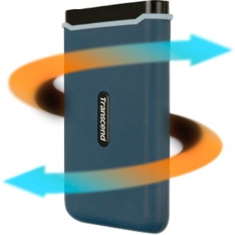 Transcend ESD370C 250 GB Portable Rugged Solid State Drive - External - Navy Blue - Thumbnail 5
