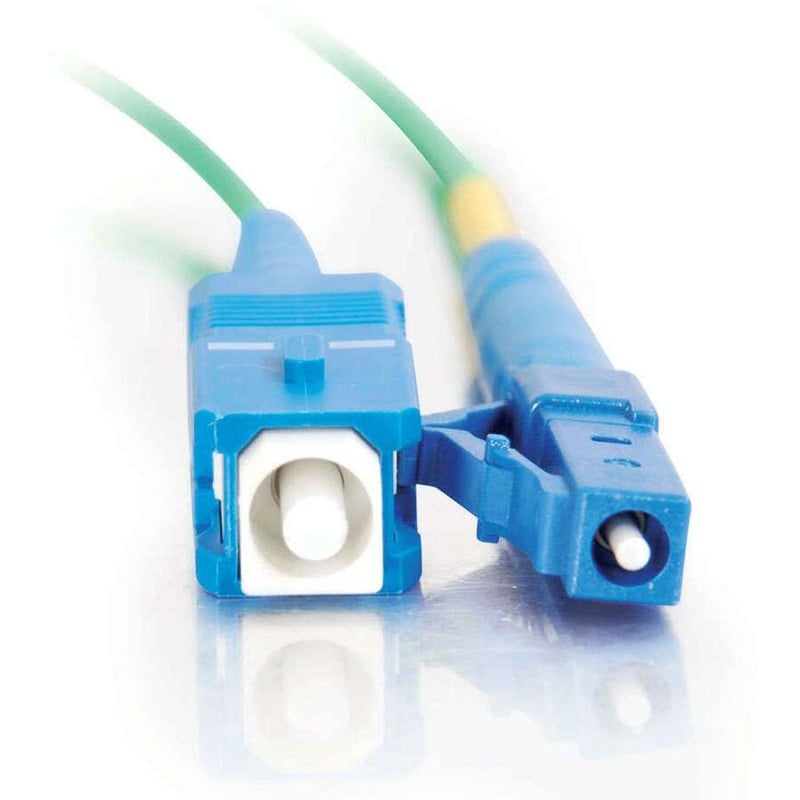 C2G-3m LC-SC 9/125 OS1 Simplex Singlemode PVC Fiber Optic Cable - Green - Thumbnail 3