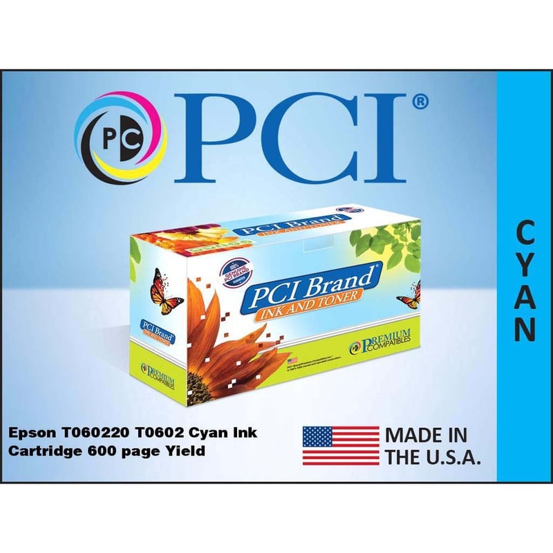 PCI Inkjet Ink Cartridge T060220 - Cyan - 1 / Each - Thumbnail 2