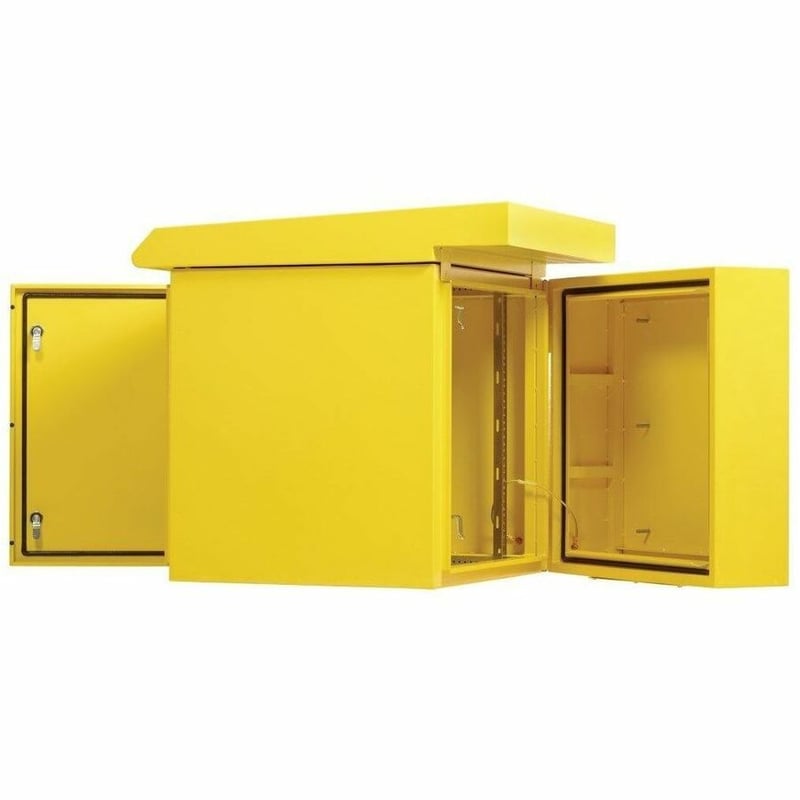 Tripp Lite by Eaton SmartRack Industrial Enclosure with Lock - NEMA 3R, Wall Mount, Metal Construction, Hinged Back, Internal Fans, 28 in. Depth, 12U, Yellow - Thumbnail 3