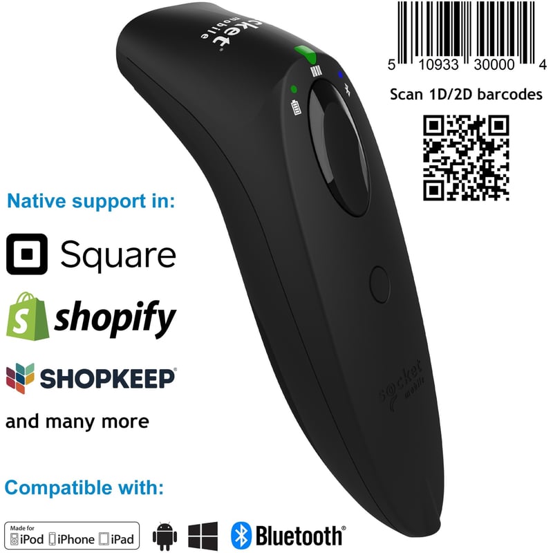 Socket Mobile SocketScan S740, Universal Barcode Scanner, Black - Thumbnail 1