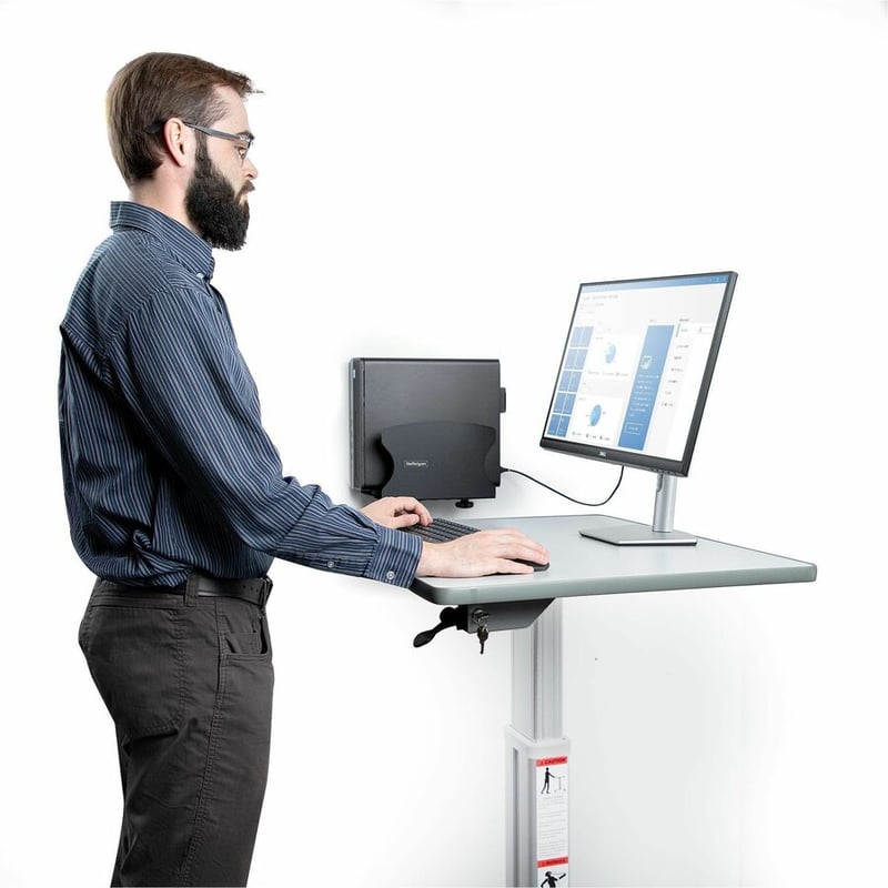 StarTech.com PC Wall Mount Bracket, For Desktop Computers Up To 40lb, Toolless Width Adjustment 1.9-7.8in (50-200mm), CPU Tower/Case Shelf