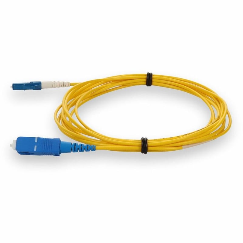 AddOn 8m SC to LC Yellow OS2 Simplex Microboot, Snagless OFNR (Riser-Rated) SMF Fiber Patch Cable - Thumbnail 2