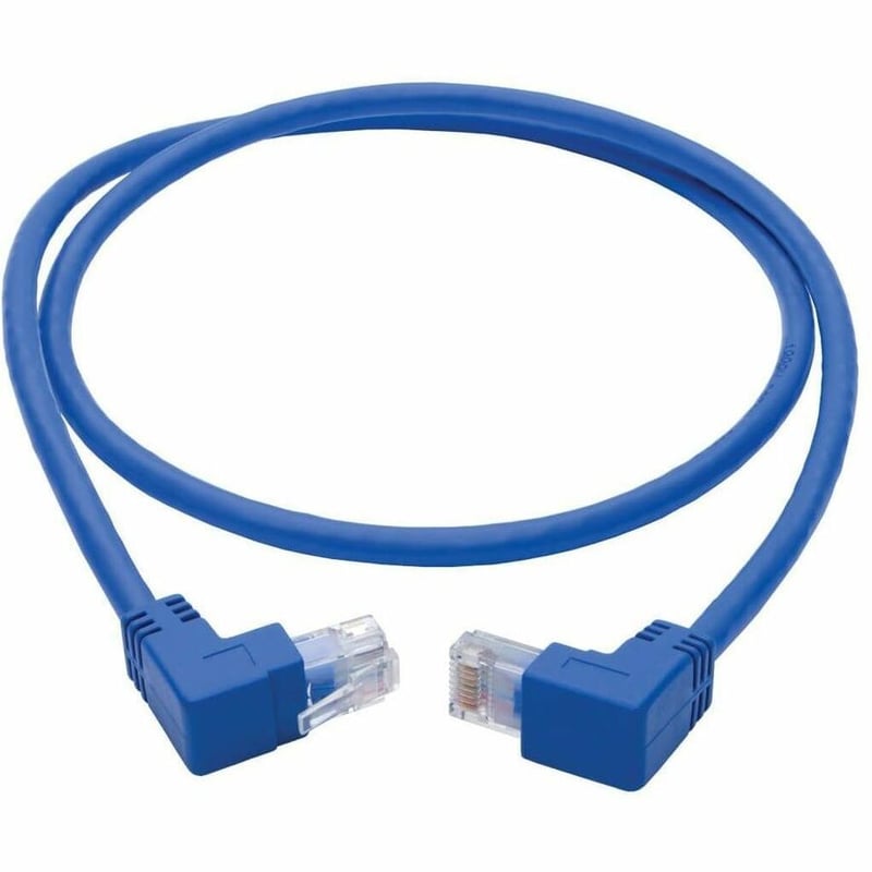 Tripp Lite by Eaton Up/Down-Angle Cat6 Gigabit Molded UTP Ethernet Cable (RJ45 Up-Angle M to RJ45 Down-Angle M) Blue 3 ft. (0.91 m) - Thumbnail 2