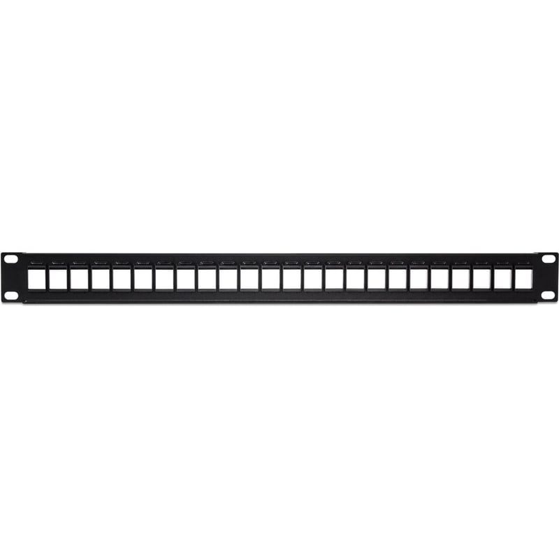 TRENDnet 24-Port Blank Keystone 1U Patch Panel, 1U 19" Metal Rackmount Housing, Recommended With TC-K25C6 & TC-K50C6 Cat6 Keystone Jacks (Sold Separately), Black, TC-KP24 - Thumbnail 3