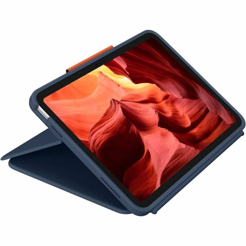 Logitech Rugged Combo 4 Touch Rugged Keyboard/Cover Case (Folio) for 10.9" Apple iPad (10th Generation) iPad, Stylus - Classic Blue - Thumbnail 4