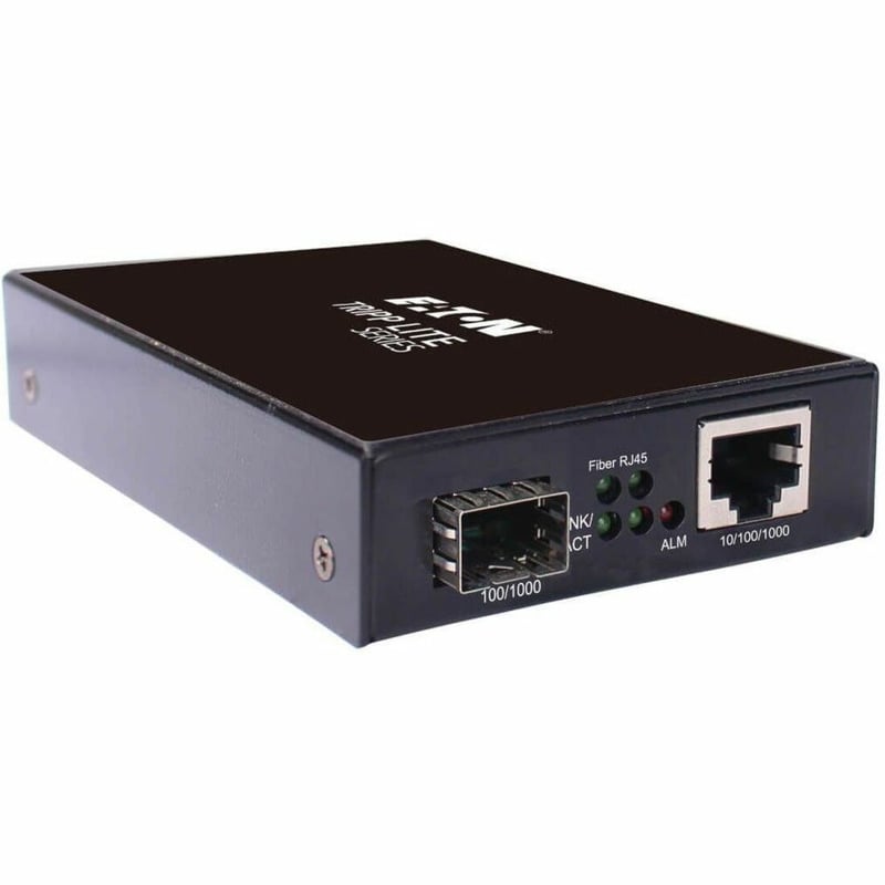 Tripp Lite by Eaton Hardened Gigabit Fiber to Ethernet Media Converter 10/100/1000 Mbps RJ45/SFP -10 to 60C - Thumbnail 1