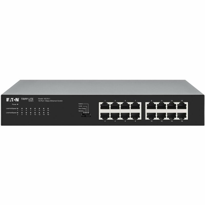 Eaton Tripp Lite Series 16-Port 10/100/1000 Mbps Desktop Gigabit Ethernet Unmanaged Switch, Metal Enclosure - Thumbnail 5