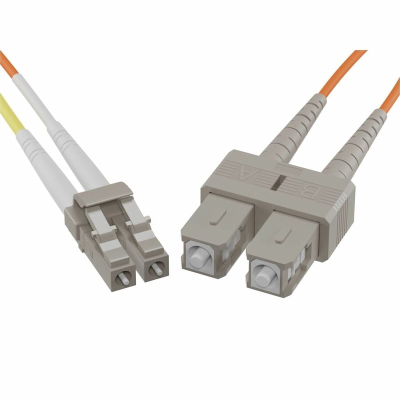 2 METER LC-SC OM1 1GIG FIBER OPTIC CABLE, ORANGE, OFNR, 62.5/125 FIBER, MULTIMOD - Thumbnail 3