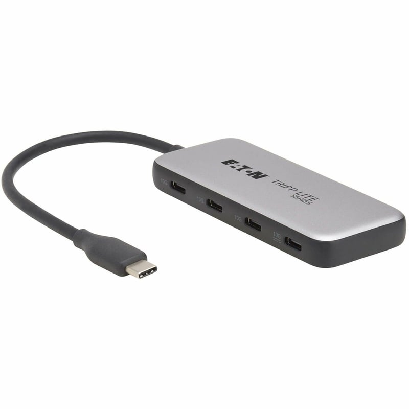 Eaton Tripp Lite Series 4-Port USB-C Hub, USB 3.2 Gen 2 (10 Gbps), 4x USB-C Ports, 100W PD Charging, Thunderbolt 3 Compatible, Gray - Thumbnail 1