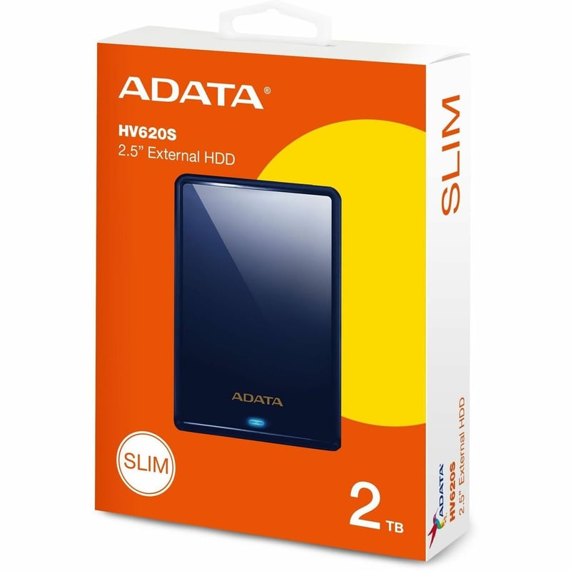 Adata HV620S AHV620S-2TU31-CBL 2 TB Portable Hard Drive - External - Blue - Thumbnail 1