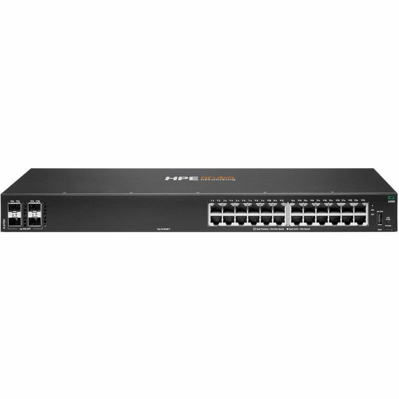 HPE ARUBA 6100 24G 4SFP+ SWITCH SWITCH 28 PORTS MANAGED - Thumbnail 1