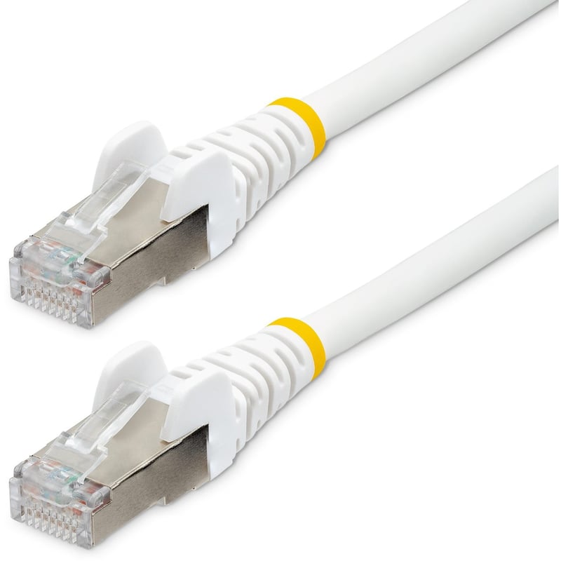 StarTech.com 5ft CAT6a Ethernet Cable, White Low Smoke Zero Halogen (LSZH) 10 GbE 100W PoE S/FTP Snagless RJ-45 Network Patch Cord - Thumbnail 1