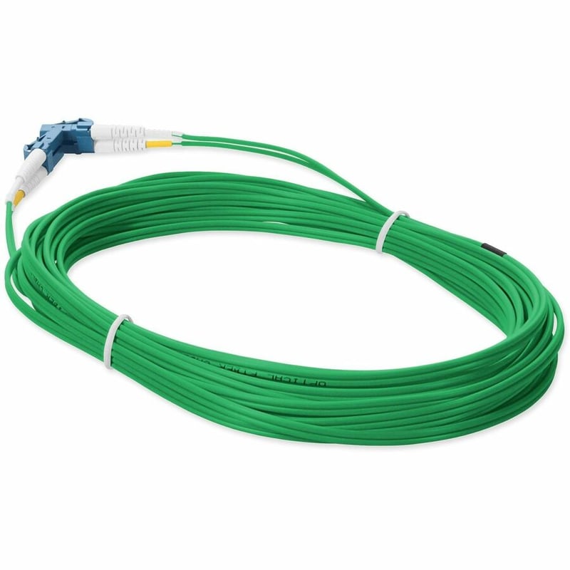 AddOn 15m LC to LC Green OS2 Duplex OFNR (Riser-Rated) SMF Fiber Patch Cable - Thumbnail 3