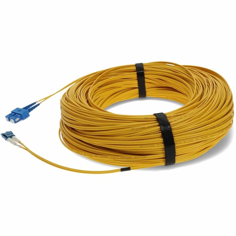 AddOn 74m SC to LC Yellow OS2 Duplex OFNR (Riser-Rated) SMF Fiber Patch Cable - Thumbnail 2