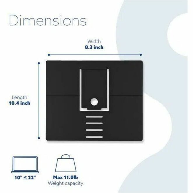 R-GO ERGONOMIC LAPTOP STAND, RISER, ATTACHABLE, ADJUSTABLE, BLACK, TAA COMPLIANT - Thumbnail 5