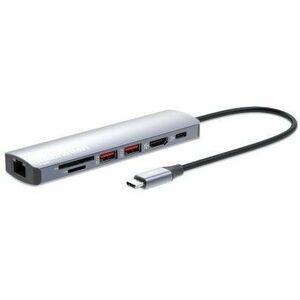 USB-C Dock/Hub with Card Reader, Ports (x5): Ethernet, HDMI, USB-A (x2) and USB-C, With Power Delivery (100W) to USB-C Port (Note additional USB-C wall charger and USB-C cable needed), USB 3.2 Gen 1, All Ports can be used at the same time, Universal - Thumbnail 1