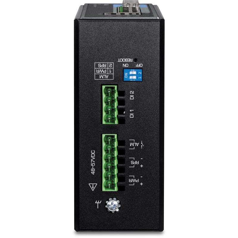 TRENDnet 6-Port Industrial Gigabit L2+ Managed PoE++ DIN Rail Switch, 4 x Gigabit PoE++ Ports, DIN-Rail Mount, 2 x SFP Slots, IP30, VLAN, QoS, LACP, Bandwidth Management, ERPS, Black, TI-BG62i - Thumbnail 5