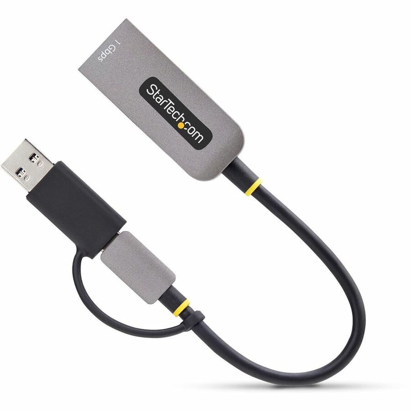 USB-C TO ETHERNET ADAPTER WITH USB-A DONGLE 6IN 15CM CABLE