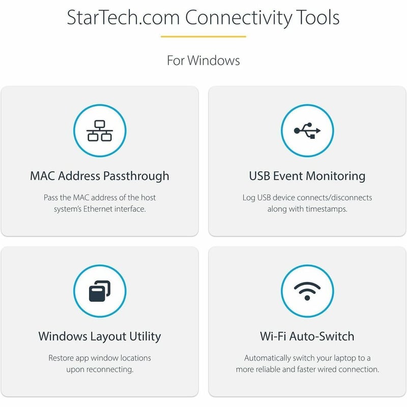 StarTech.com USB C Multiport Adapter - 10Gbps USB 3.1 Gen 2 Type-C Mini Dock - 4K 30Hz HDMI - 100W PD Passthrough - 3xUSB/GbE - 10" Cable - Thumbnail 2