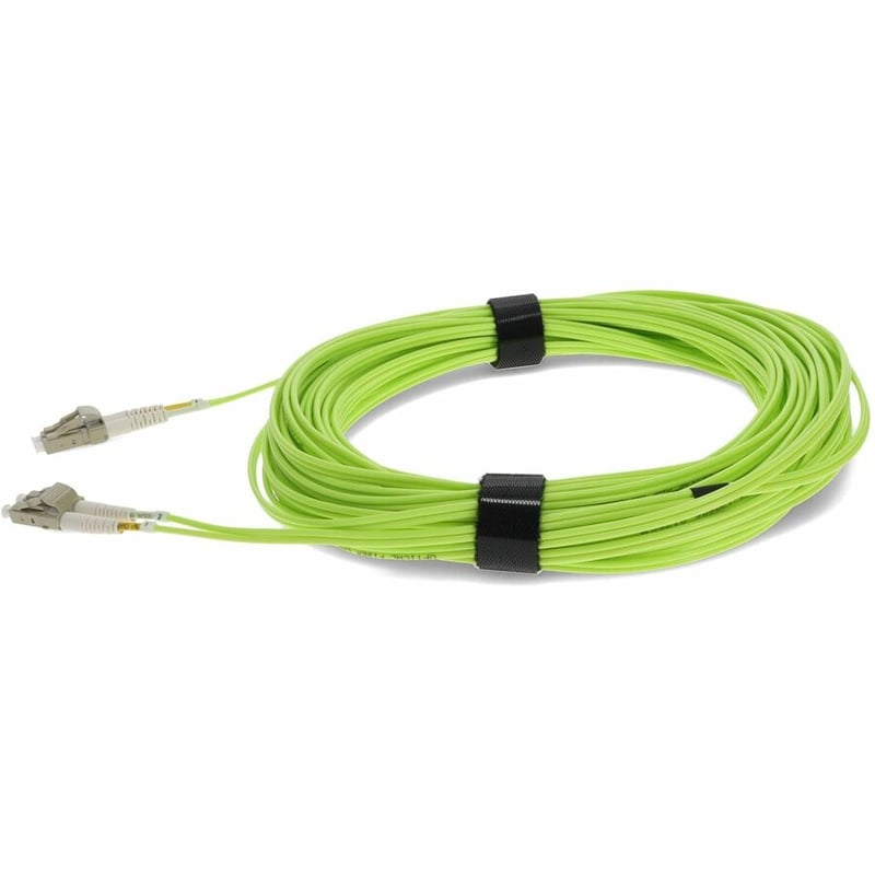 AddOn 12m LC to LC Lime Green OM5 Duplex OFNR (Riser-Rated) Fiber Patch Cable - Thumbnail 2